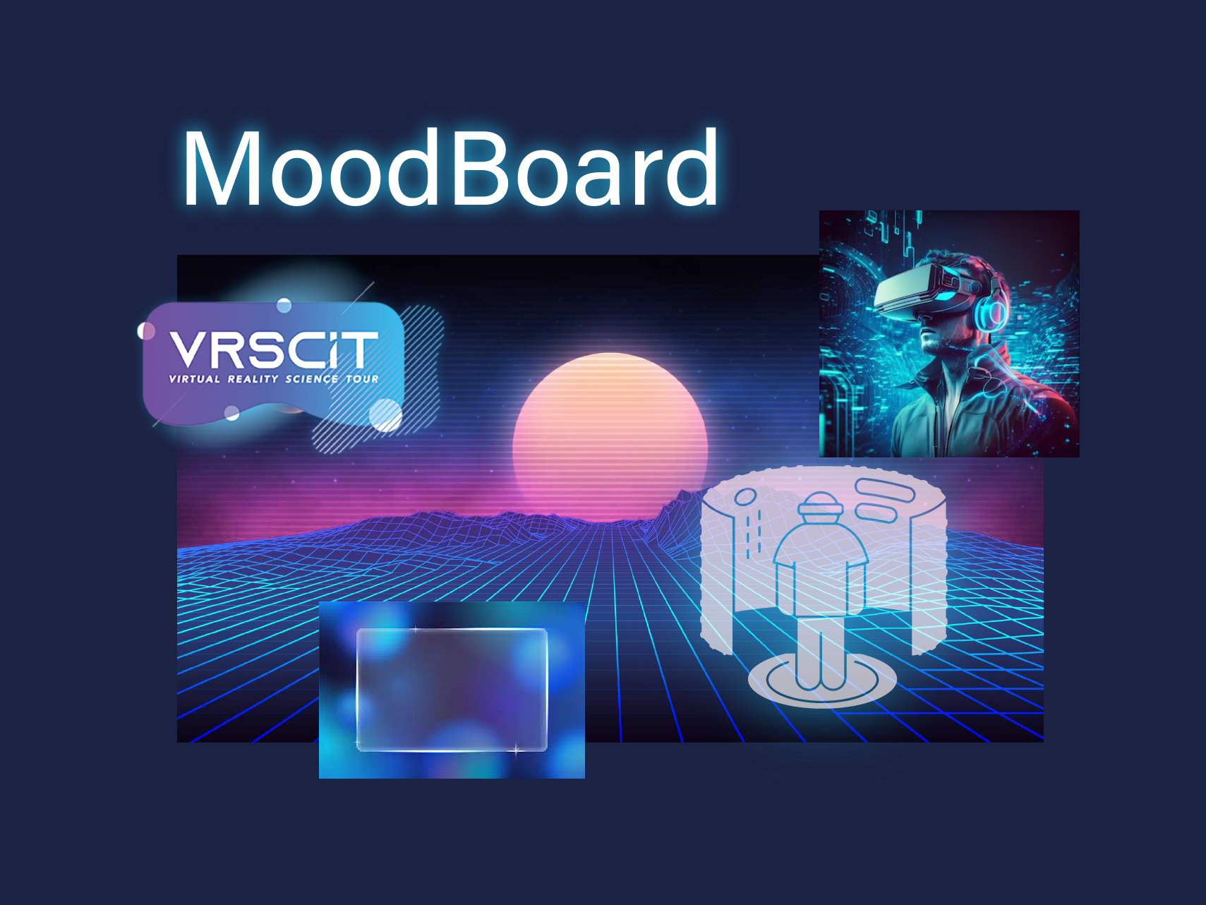 mood board for VR app with sci-fi mood