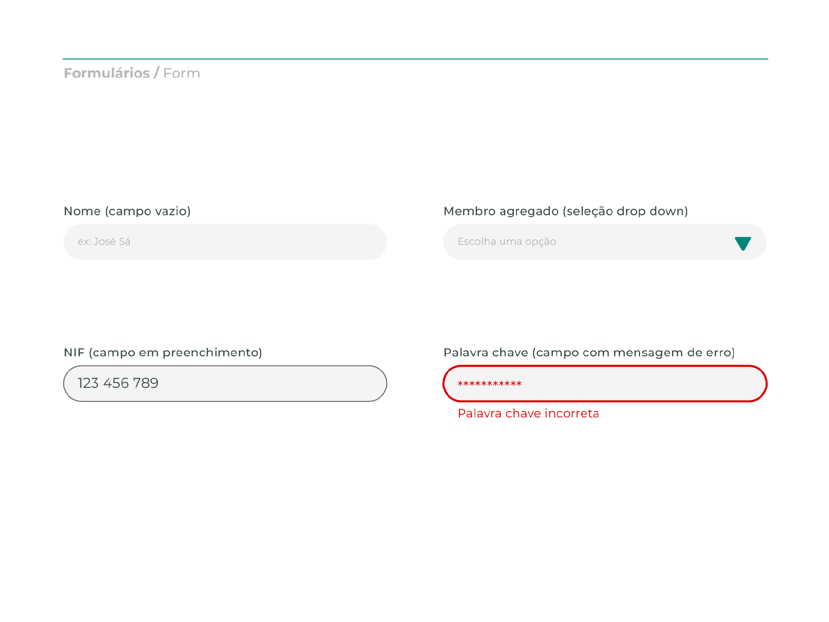 UI style guide from Centro de saude app